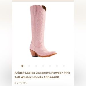 Ariat Casanova Pink Western Cowboy Boots: Women’s Size 10 *Brand New*